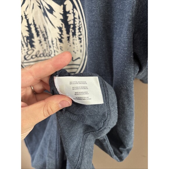 Eddie Bauer Men’s Blue T-Shirt Size Large Mountain Graphic Outdoor Tee - Picture 6 of 7